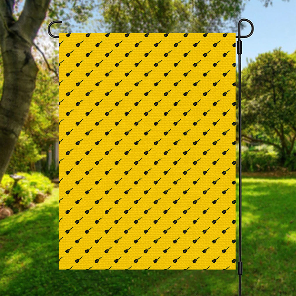 Yellow And Black Dart Pattern Print Garden Flag