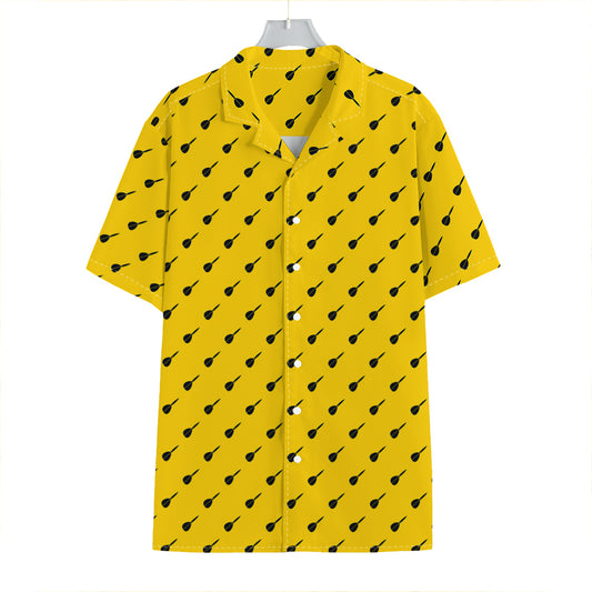 Yellow And Black Dart Pattern Print Hawaiian Shirt