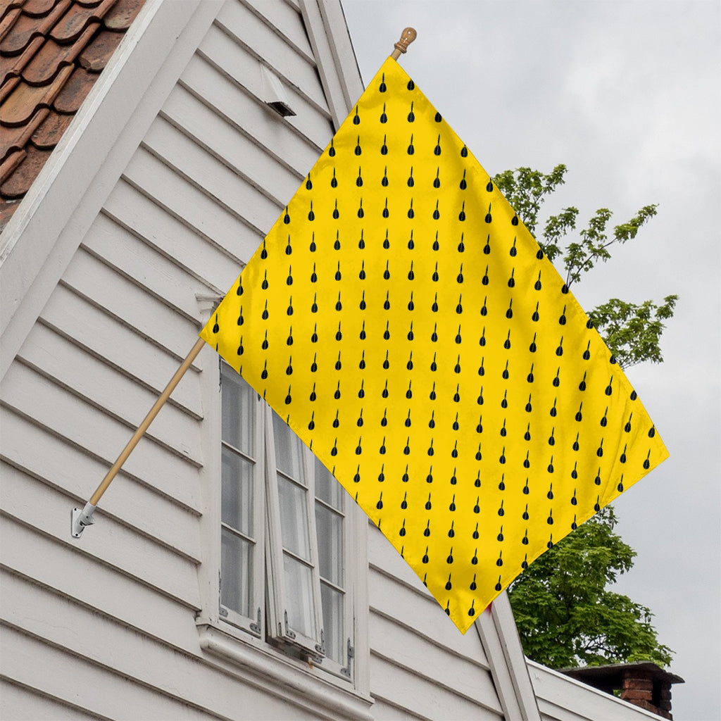 Yellow And Black Dart Pattern Print House Flag