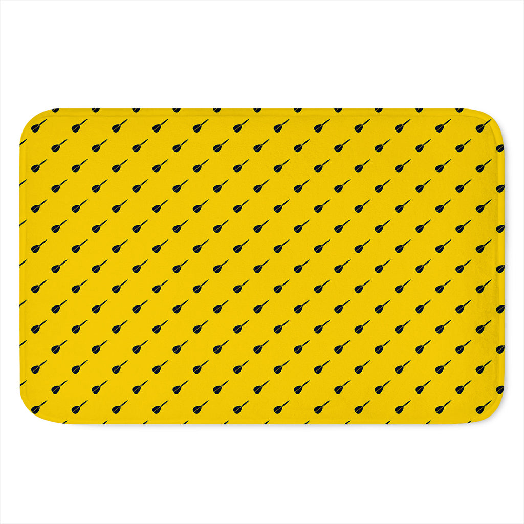 Yellow And Black Dart Pattern Print Indoor Door Mat