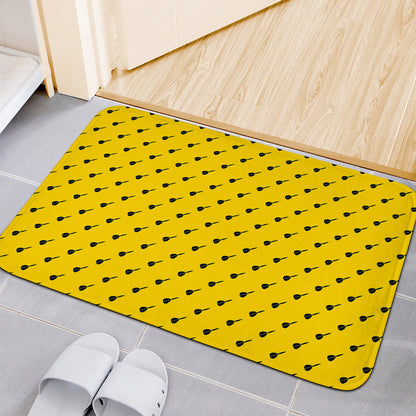 Yellow And Black Dart Pattern Print Indoor Door Mat