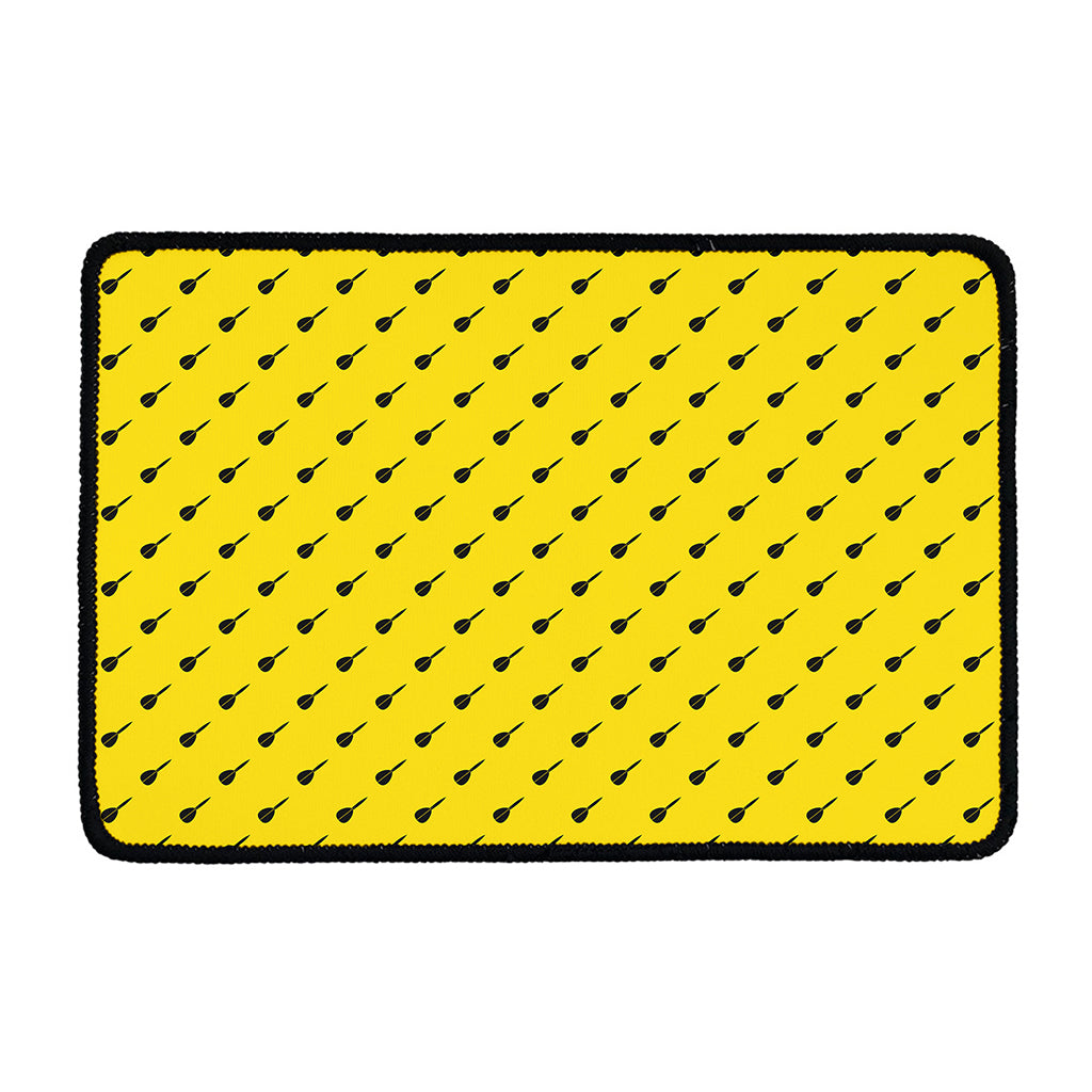 Yellow And Black Dart Pattern Print Kitchen Mat