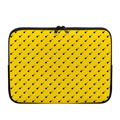 Yellow And Black Dart Pattern Print Laptop Sleeve