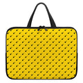 Yellow And Black Dart Pattern Print Laptop Sleeve With Handle