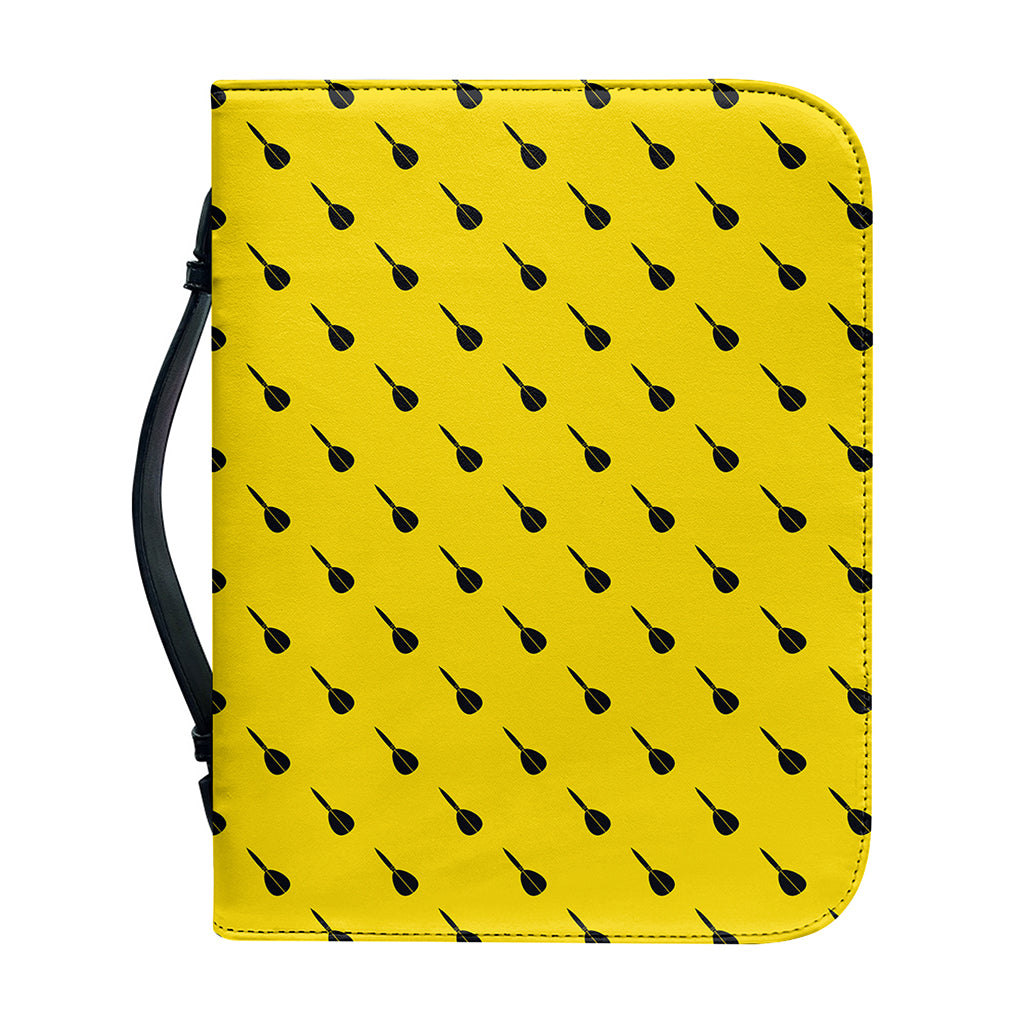 Yellow And Black Dart Pattern Print Leather Bible Cover