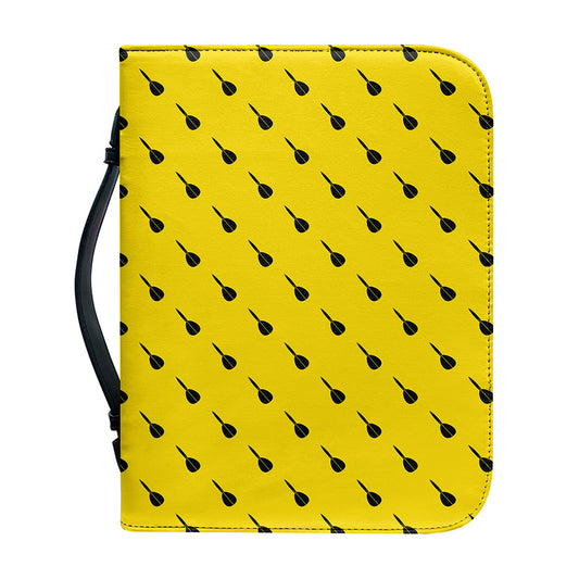 Yellow And Black Dart Pattern Print Leather Bible Cover