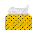 Yellow And Black Dart Pattern Print Leather Tissue Box Cover