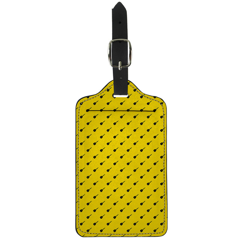 Yellow And Black Dart Pattern Print Luggage Tag