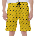 Yellow And Black Dart Pattern Print Men's Beach Shorts