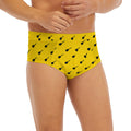 Yellow And Black Dart Pattern Print Men's Briefs