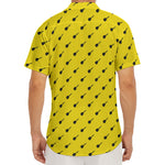 Yellow And Black Dart Pattern Print Men's Deep V-Neck Shirt