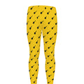 Yellow And Black Dart Pattern Print Men's Leggings