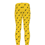 Yellow And Black Dart Pattern Print Men's leggings