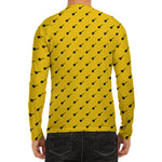 Yellow And Black Dart Pattern Print Men's Long Sleeve Rash Guard
