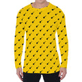 Yellow And Black Dart Pattern Print Men's Long Sleeve T-Shirt