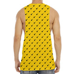 Yellow And Black Dart Pattern Print Men's Muscle Tank Top
