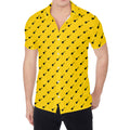 Yellow And Black Dart Pattern Print Men's Shirt