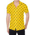 Yellow And Black Dart Pattern Print Men's Shirt