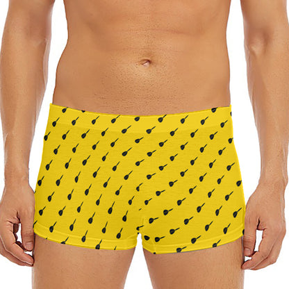 Yellow And Black Dart Pattern Print Men's Short Boxer Briefs