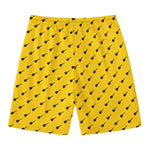 Yellow And Black Dart Pattern Print Men's Swim Trunks