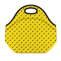 Yellow And Black Dart Pattern Print Neoprene Lunch Bag