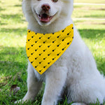 Yellow And Black Dart Pattern Print Over The Collar Dog Bandana