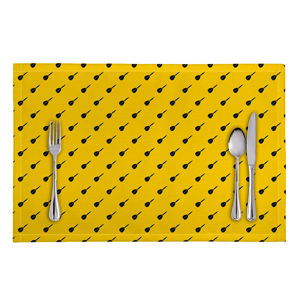 Yellow And Black Dart Pattern Print Placemat