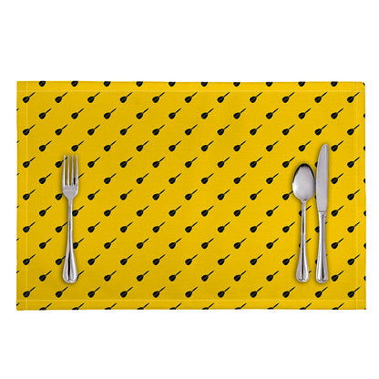 Yellow And Black Dart Pattern Print Placemat