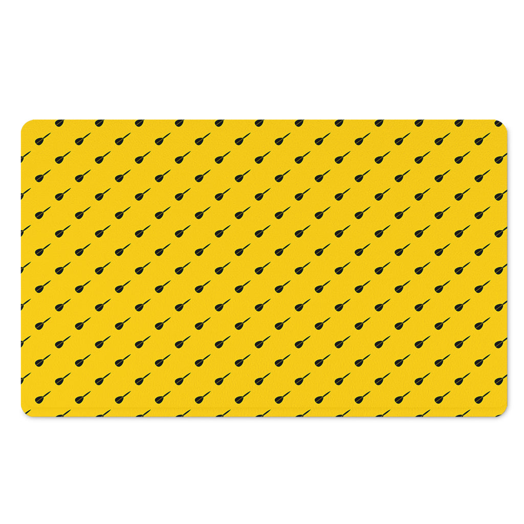 Yellow And Black Dart Pattern Print Polyester Doormat