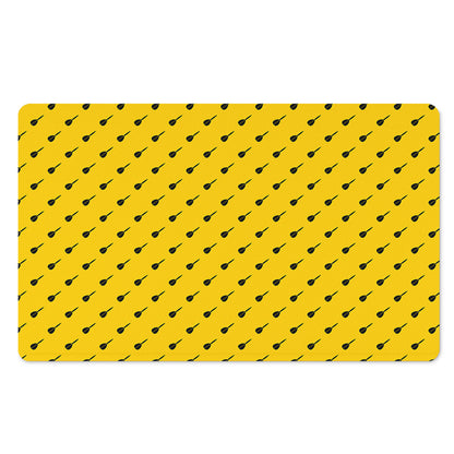 Yellow And Black Dart Pattern Print Polyester Doormat