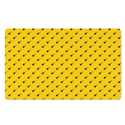 Yellow And Black Dart Pattern Print Polyester Doormat