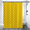 Yellow And Black Dart Pattern Print Premium Shower Curtain