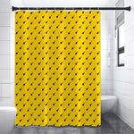 Yellow And Black Dart Pattern Print Premium Shower Curtain