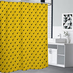 Yellow And Black Dart Pattern Print Premium Shower Curtain
