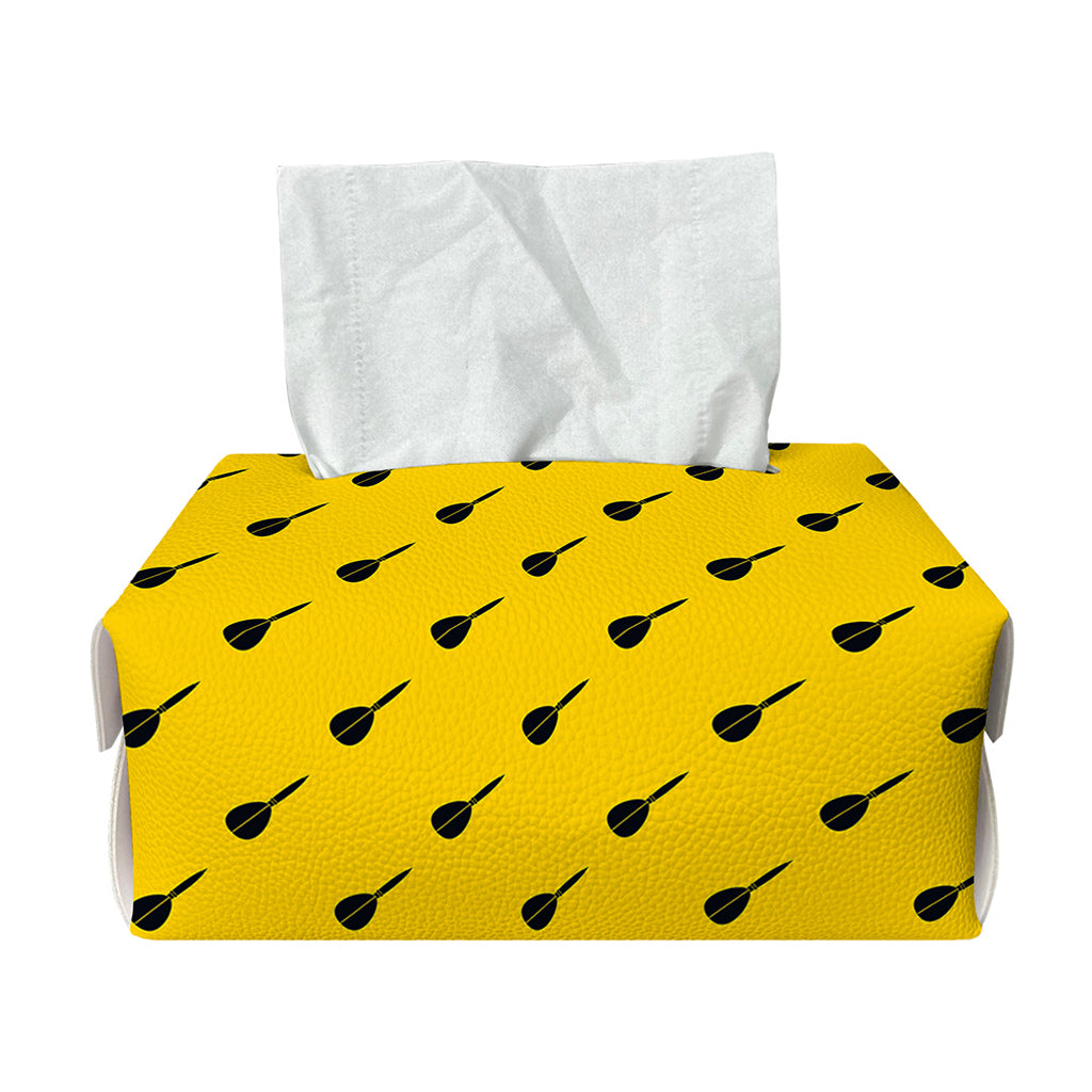 Yellow And Black Dart Pattern Print Rectangle Tissue Box Cover