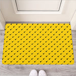 Yellow And Black Dart Pattern Print Rubber Doormat