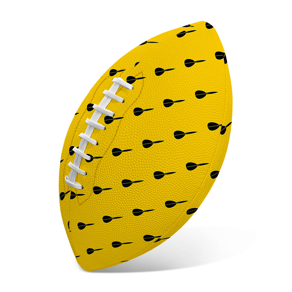 Yellow And Black Dart Pattern Print Rugby Ball