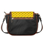 Yellow And Black Dart Pattern Print Saddle Bag