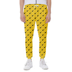 Yellow And Black Dart Pattern Print Scuba Joggers