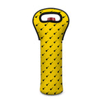 Yellow And Black Dart Pattern Print Single Neoprene Wine Tote