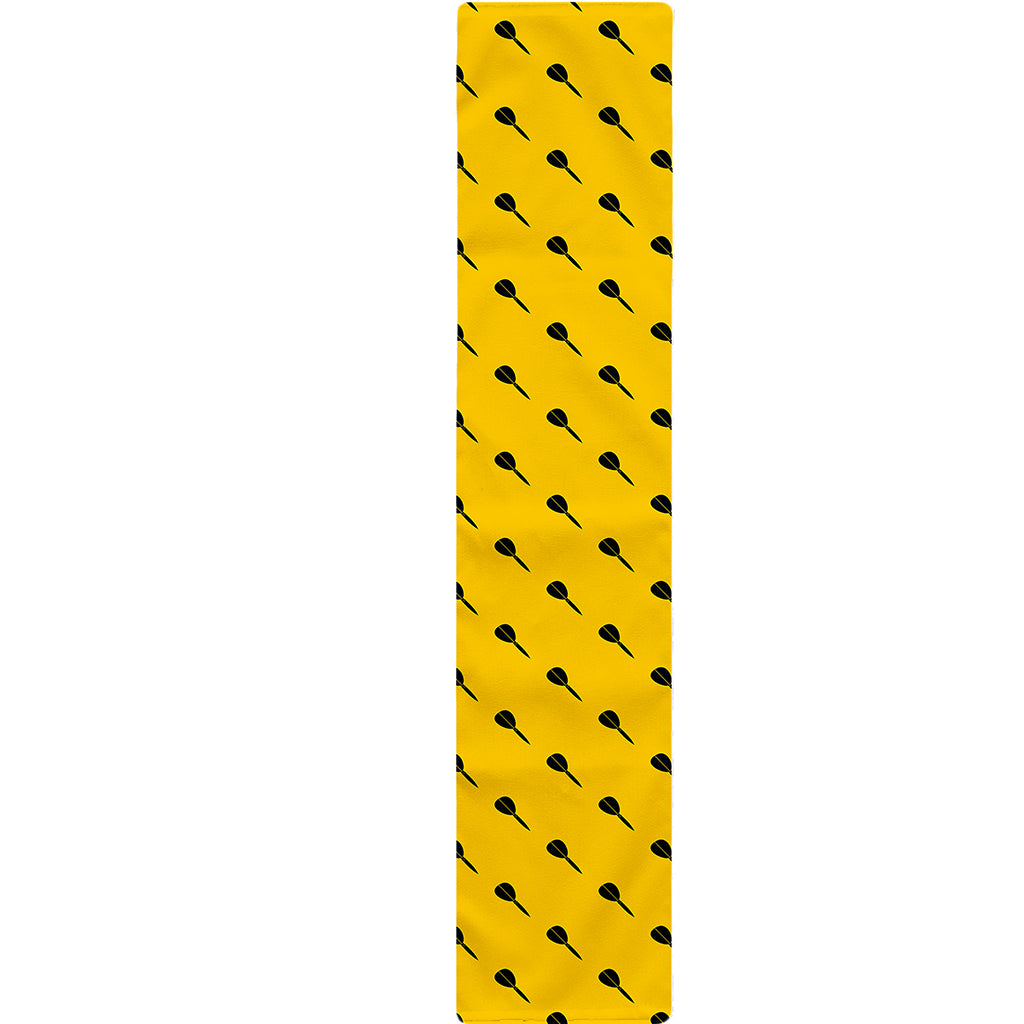 Yellow And Black Dart Pattern Print Table Runner