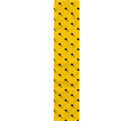 Yellow And Black Dart Pattern Print Table Runner