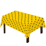 Yellow And Black Dart Pattern Print Tablecloth
