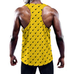 Yellow And Black Dart Pattern Print Training Tank Top