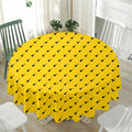 Yellow And Black Dart Pattern Print Waterproof Round Tablecloth