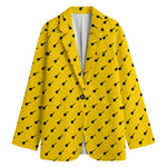 Yellow And Black Dart Pattern Print Women's Blazer