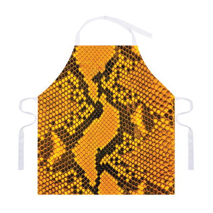 Yellow And Black Snakeskin Print Adjustable Apron