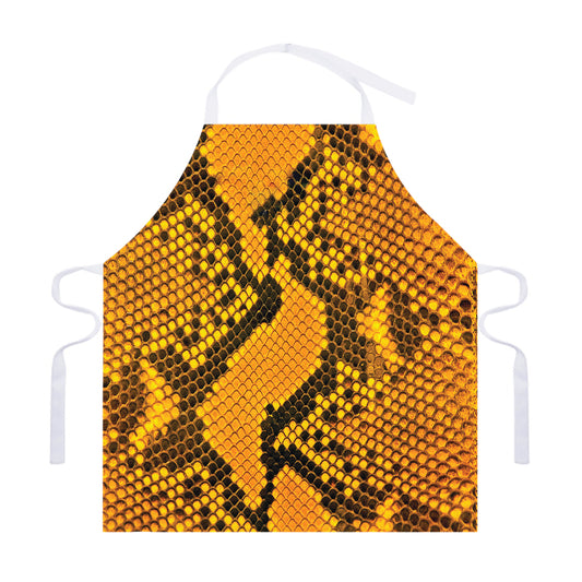 Yellow And Black Snakeskin Print Adjustable Apron