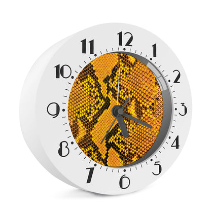 Yellow And Black Snakeskin Print Alarm Clock