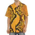 Yellow And Black Snakeskin Print Aloha Shirt